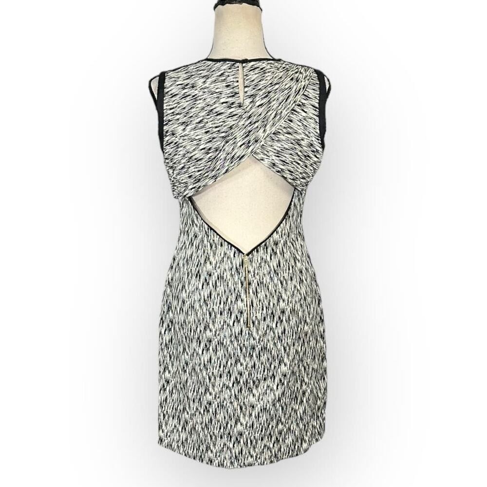 Sandro Paris Open Back Sheath Mini Dress Women's 3 Black White Sleeveless - Picture 5 of 10